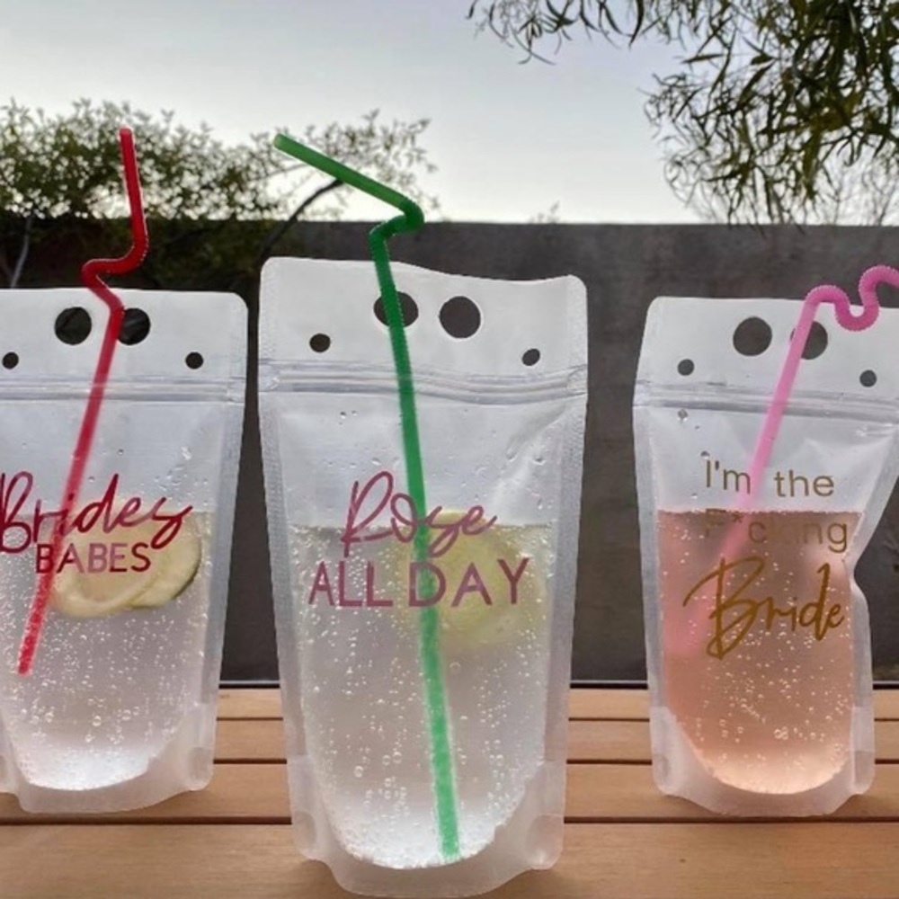 Custom reusable drink pouches